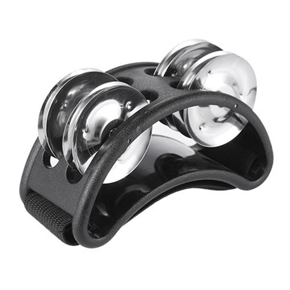 Forma de meia Lua Pé Caixa de Instrumento Musical de Percussão de Tambor Pandeiro Sino De Tinir de Metal Acessório Companheiro Preto Vermelho Amarelo: Black