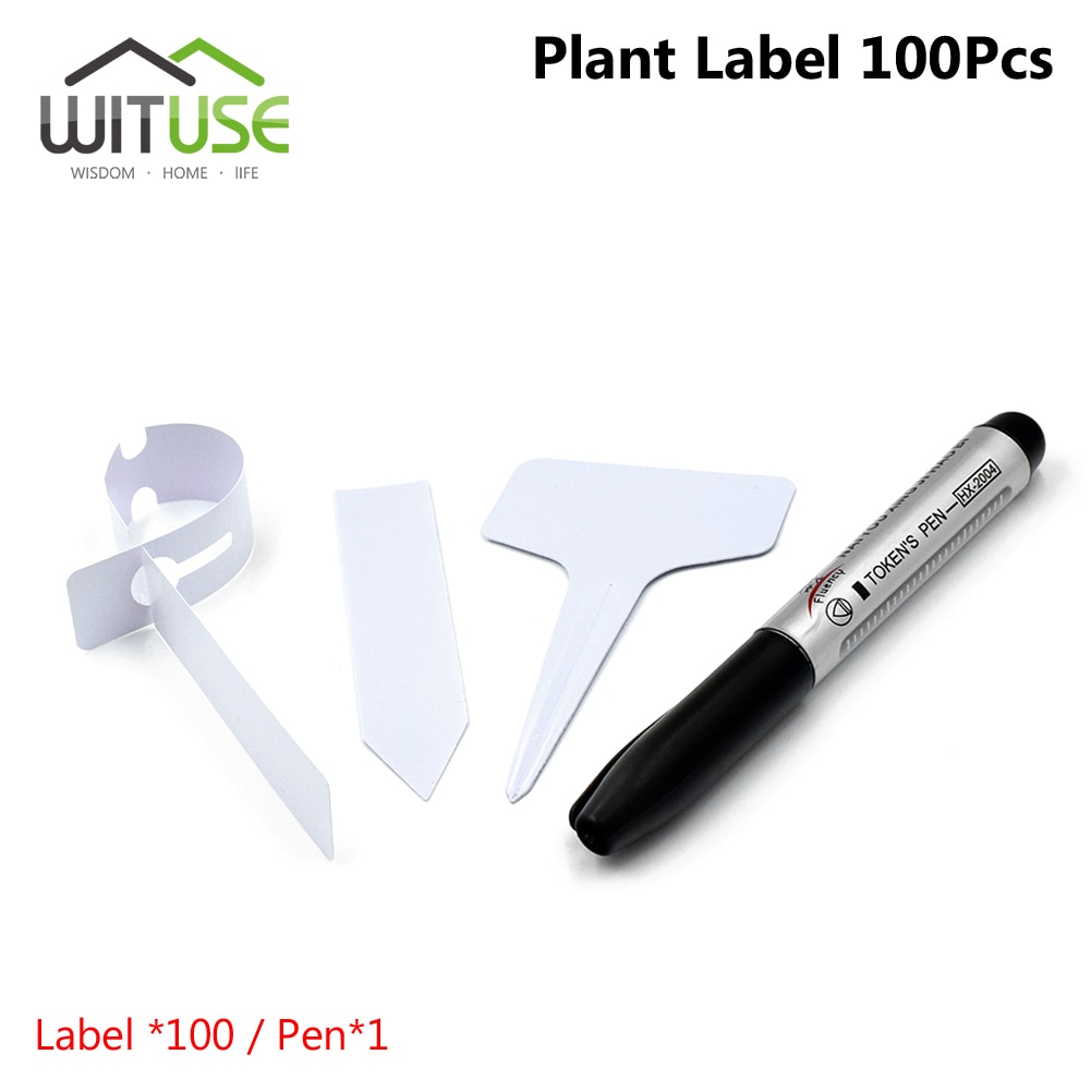 3 Soorten Elk 100 Stuks Plastic Plant Tuin Labels Tag Wit Kwekerij Plant Labels Plant Marker Met Een Marker Pen