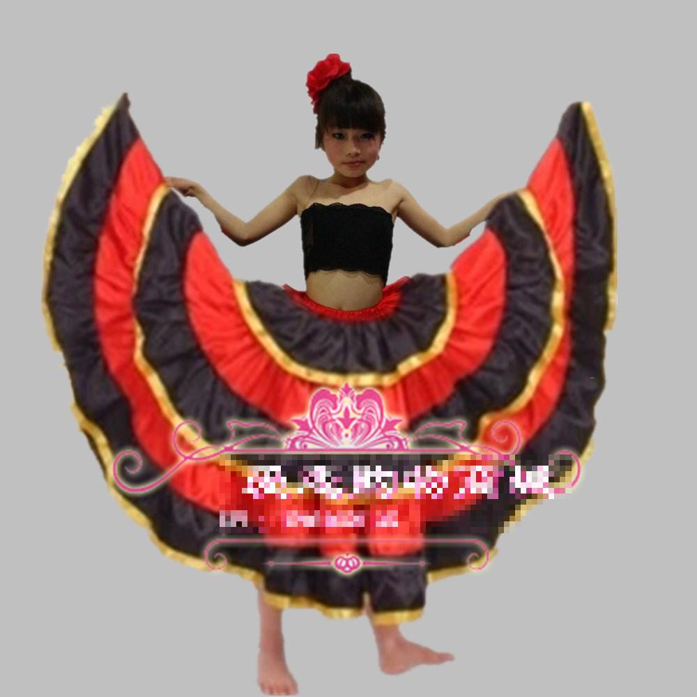 Kid's Flamenco Dance Dress Opening Dance Costume Flamenco Dancing Clothes Spanish Paso Doble Ballroom Samba Dance Costume