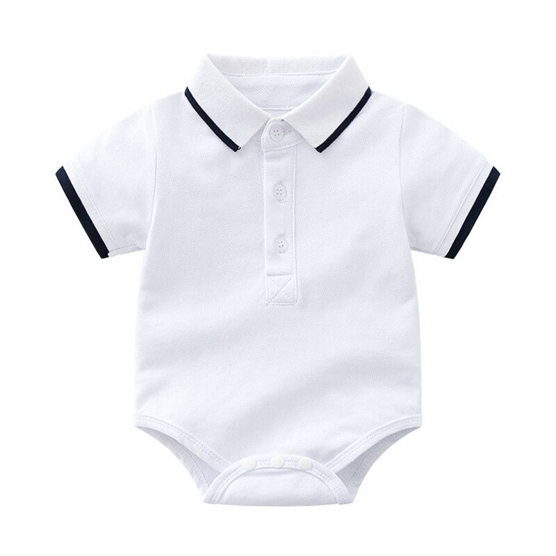 Umorismo dell'orso Delle Ragazze Tuta Del bambino Dei Ragazzi Vestiti di Modo Pagliaccetto infantile Risvolto pulsante Cotone A Maniche Lunghe Vestito di Arrampicata Tuta: BZ1430 bianca / 24M