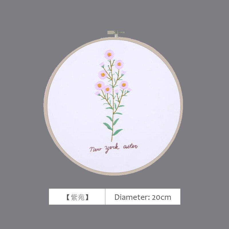 Kits de bordado de flores 3D, accesorios de costura de punto de cruz con bordado, aro de bastidor para decoración nórdica de Novice Home: B / No hoop kit