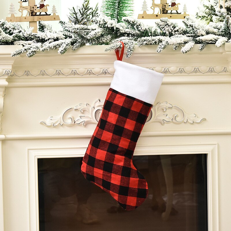 Bas HoldersLarge bas tissu chaussettes noël beau sac pour enfants cheminée arbre décoration de noël