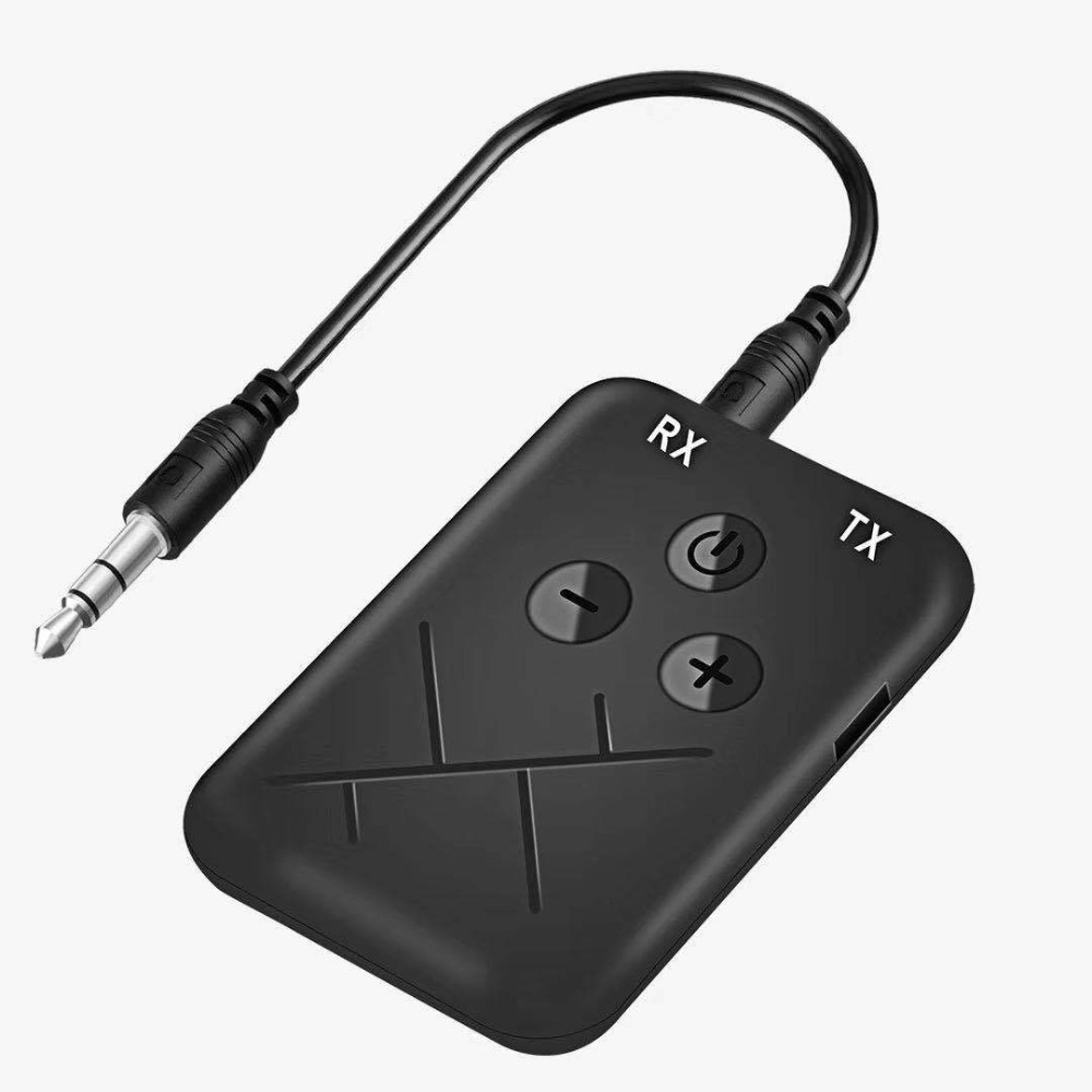 Draagbare 2-in-1 draadloze Bluetooth-ontvanger 3,5 mm jack stereo 2-in-1 Bluetooth-adapters zwarte zender: Default Title