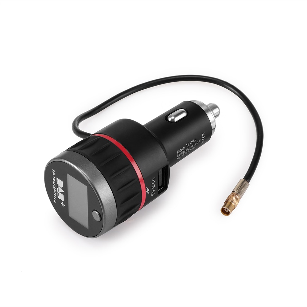 1pc digital dab radiomodtager dab+ med fm-sender funktion cigarettænder interface launcher plug and play biloplader