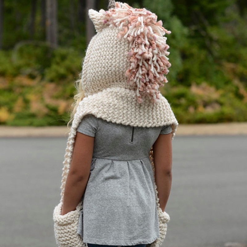 UKKO Bonnet Enfant 1 À 4 Ans Bonnet Bonnet Beanie Costume Turnproof Bib 2  Pieces Boy and Girl Hiver Chapeau Moelleux Et Foulard
