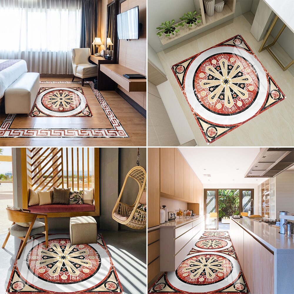 Living room floor stickers European parquet stickers self-adhesive thick ceramic tiles renovation stickers waterproof and wear