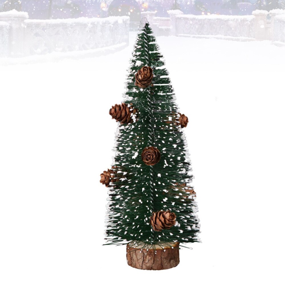 2pcs Mini Christmas Tree Decors Simulation Snow Covered Pine DIY Ornaments for Home Party Bar 10cm: Picture 1 1