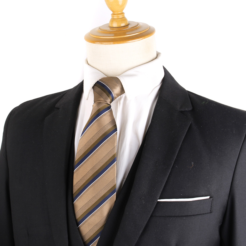 Striped Ties For Men Women Brown Neck Tie For Groom Classic Men's Tie Wedding Necktie For Groom Christmas Gravatas