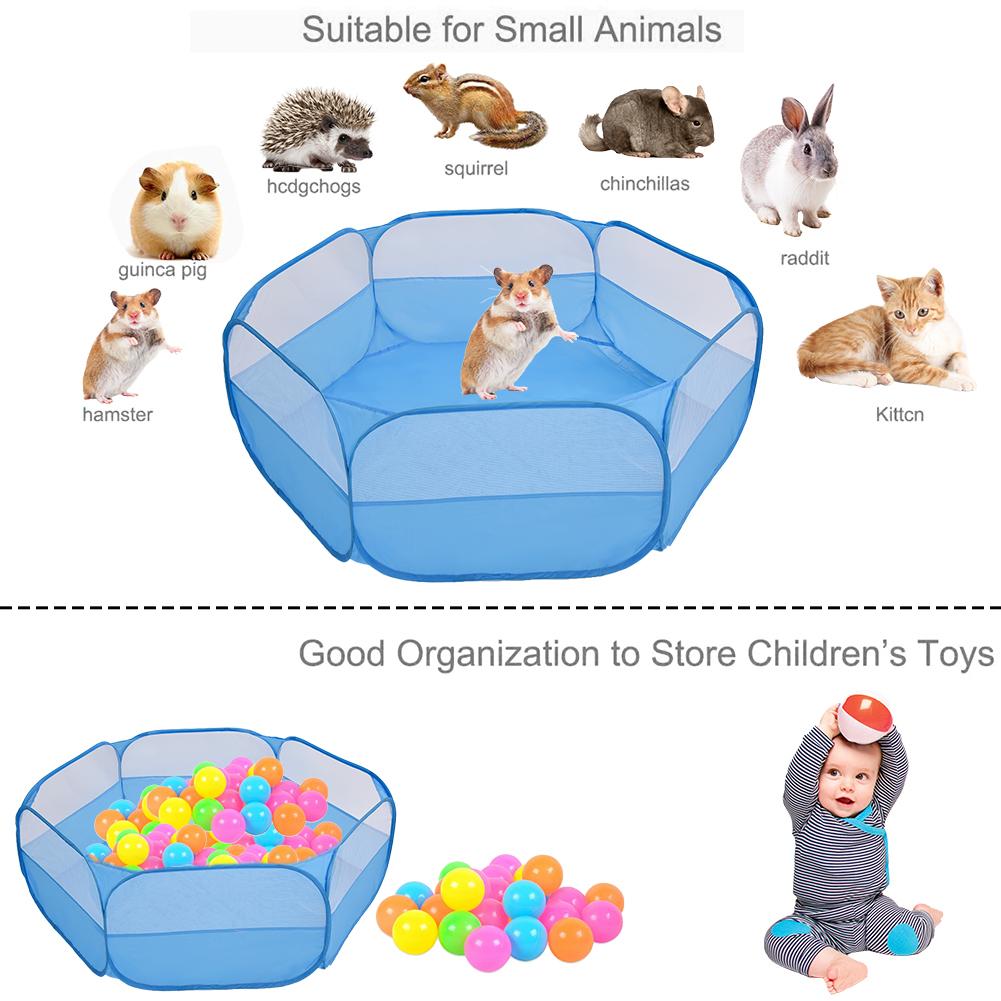 Parc de Jeux Pliable pour Petits Animaux, Tente Pop-Up, Clôture d'Exercice pour Chien, Chat, Lapins, Hamster, Clôture de Cour Extérieure Portable