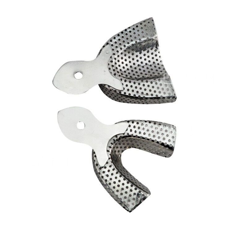 Dental Metal Impression Trays Stainless Steel Impression Tray With Holes Quarter ,Anterior, Small, Medium,Large