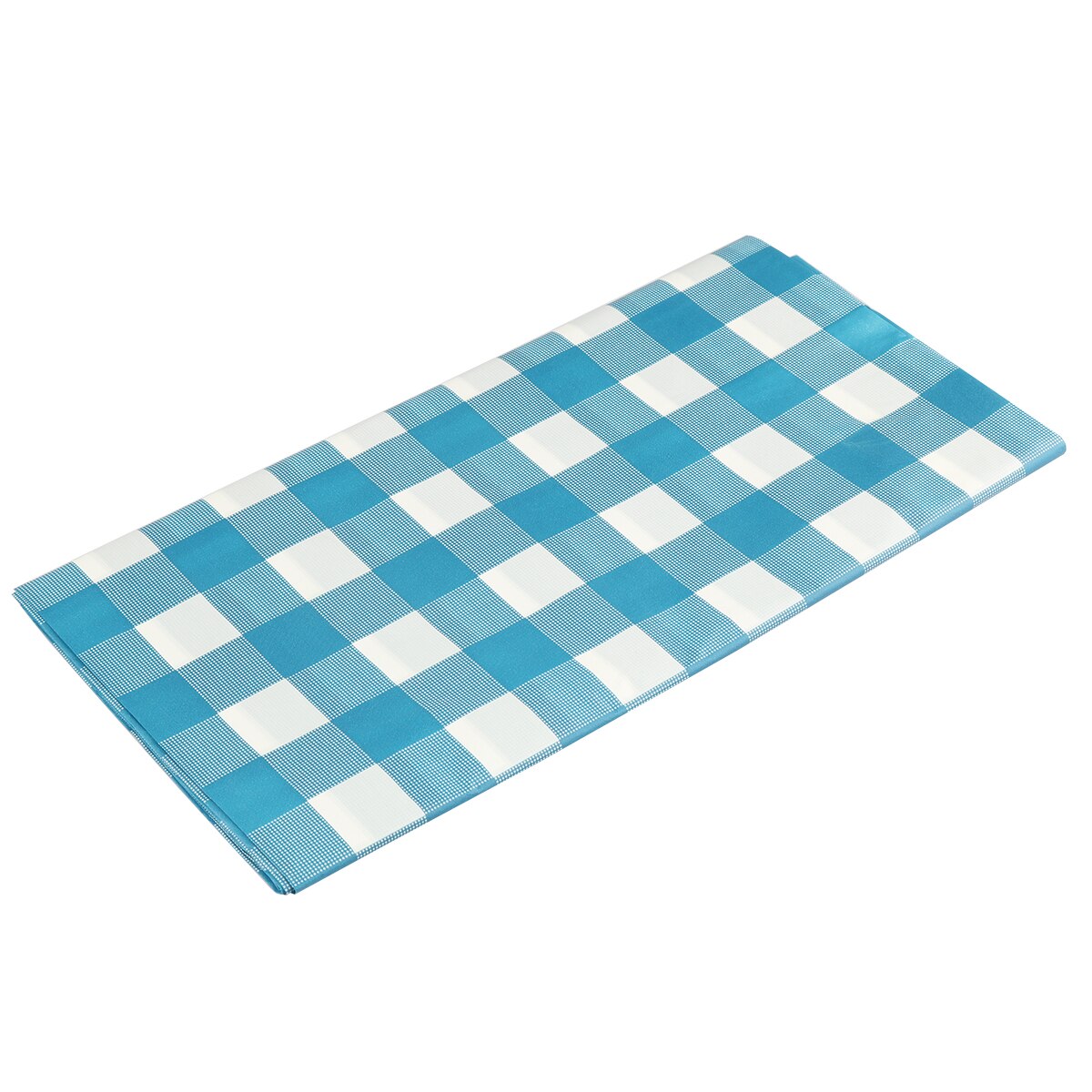 D&Z Blue Plaid Disposable PE Plastic Tablecloth Rectangular Table Cover