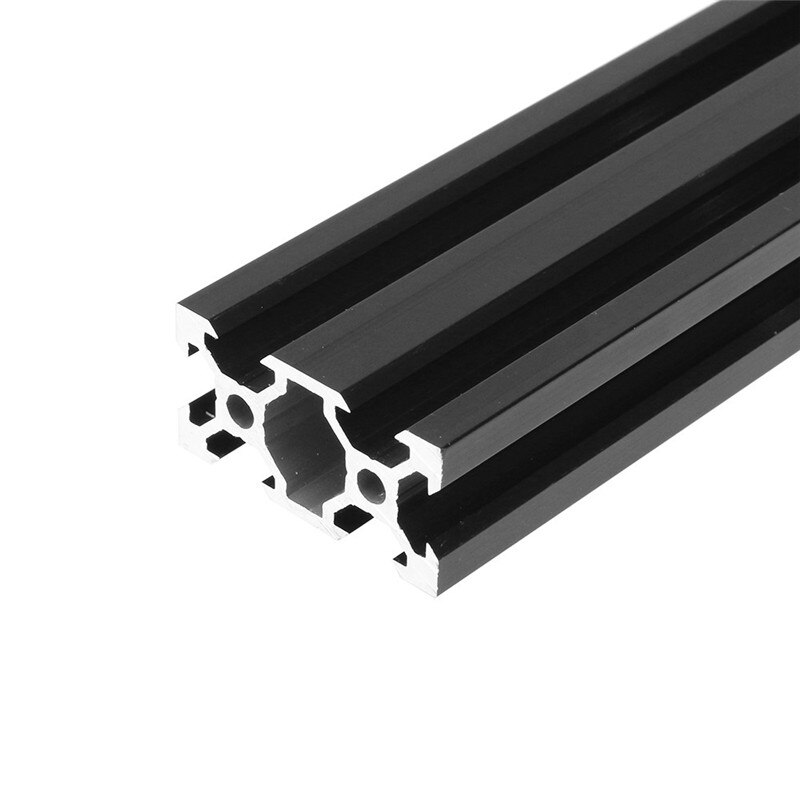 2040 Profilé En Aluminium Anodisé Standard Européen D'extrusion De V-slot Cadre 100-500mm Longueur Rail Linéaire Pour CNC Imprimante 3D Noir