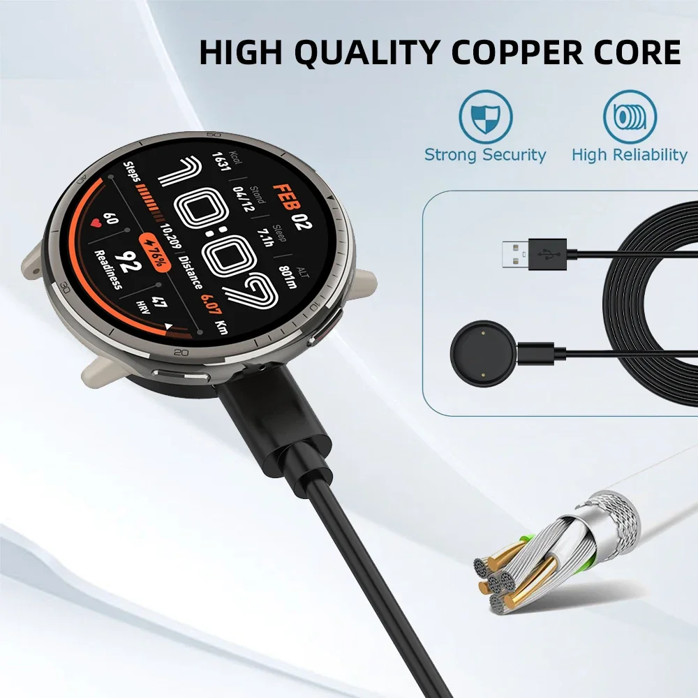 Cargador de reloj para Amazfit BIP 6, Cable de carga rápida magnético [portátil], carga inalámbrica magnética para accesorios Amazfit BIP6