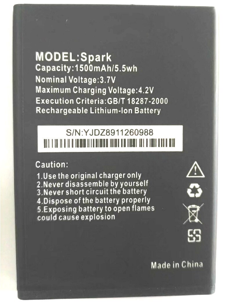 Westrock 1600 mAh Spark batterij voor Highscreen Spark mobiele telefoon