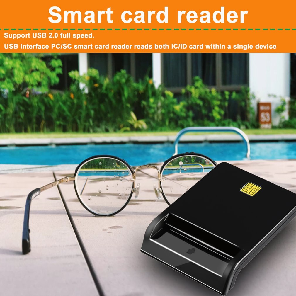 USB 2.0 Smart Chip Card Reader Flash Multi Memory Card Reader IC / ID Card Reader Plug And Play For PC Card Reader Adapter