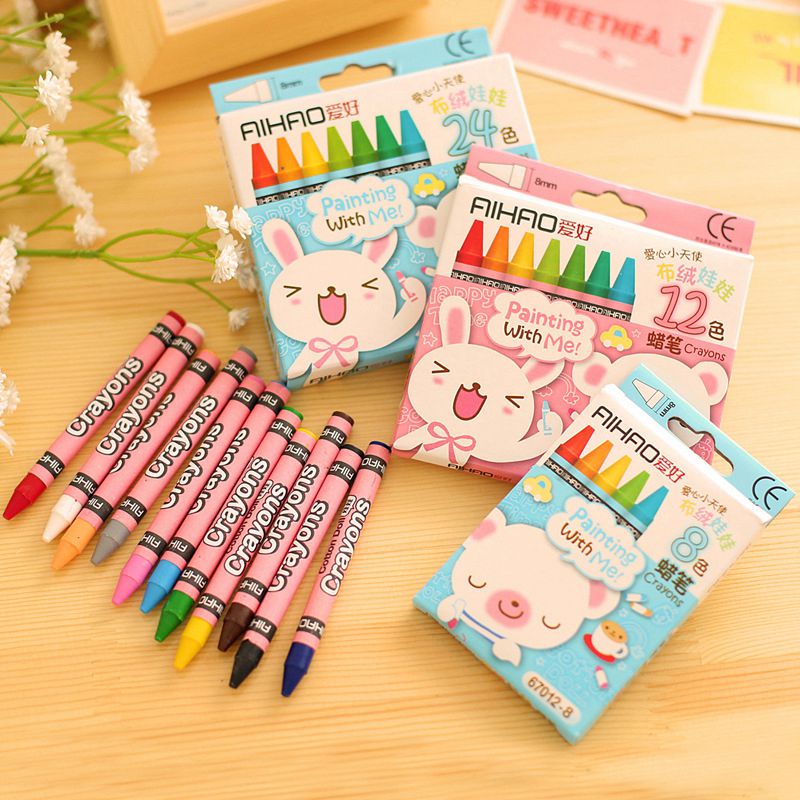Cartoon Non-Toxic Crayon Oil Painting Stick Kids Student Pastel Pencils for Drawing(Random packaging color)