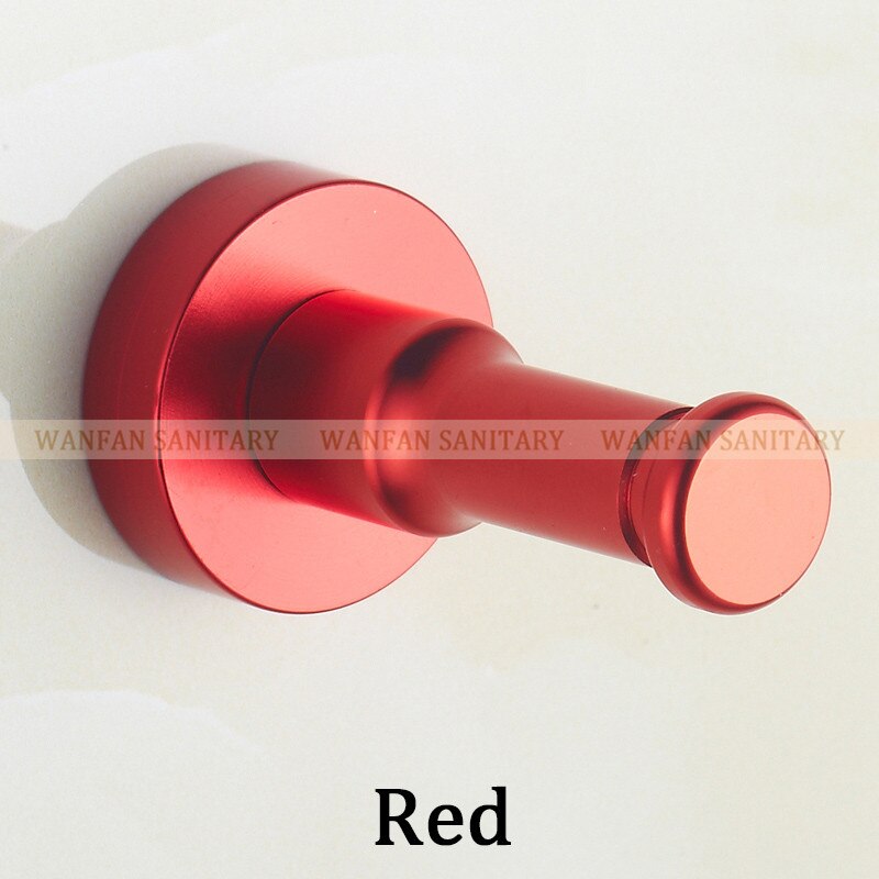 10 kleuren ruimte aluminium multi-color diy handdoek muur haak spijker badkamer keuken kleding sleutel kapstok tas hanger houder hj -0726: Rood