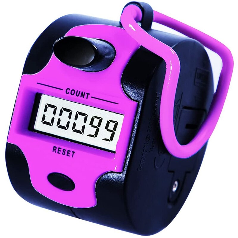 Handy Counter Click Manual Digital Clicker Stitch Tally Counters Finger Mechanical Palm Handheld Pitch 5-Digit Display