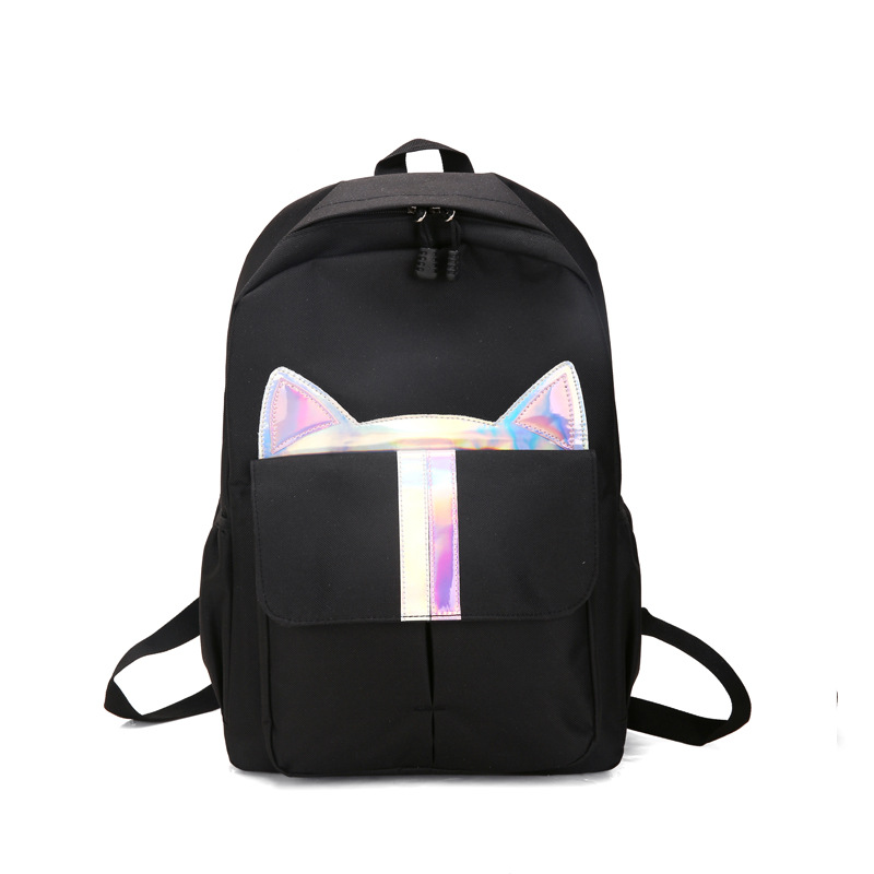 Sacs d'école d'adolescent pour des filles avec des chats sac à dos sac d'école femmes sacs d'école étudiant adolescent coloré dessin animé cartable grand: Black