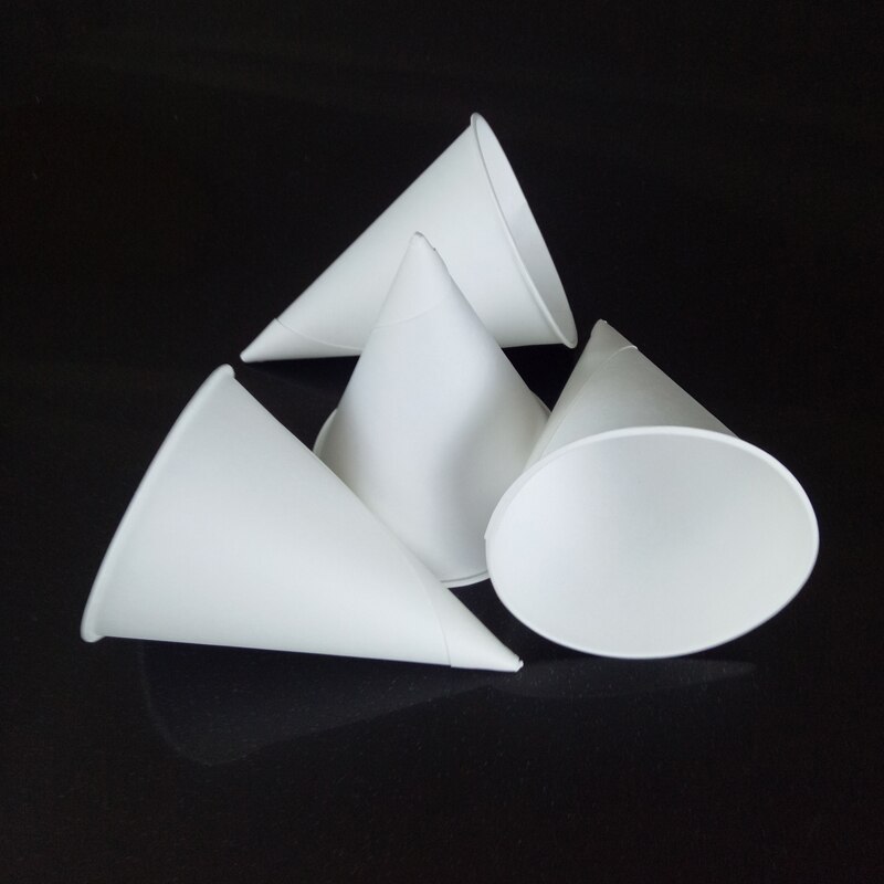 3.7 oz. (105 ml) Eco-Forward Wit Gerold Velg Papier Cone Cup Sneeuw Cone Cup 200 stuks/pakketten