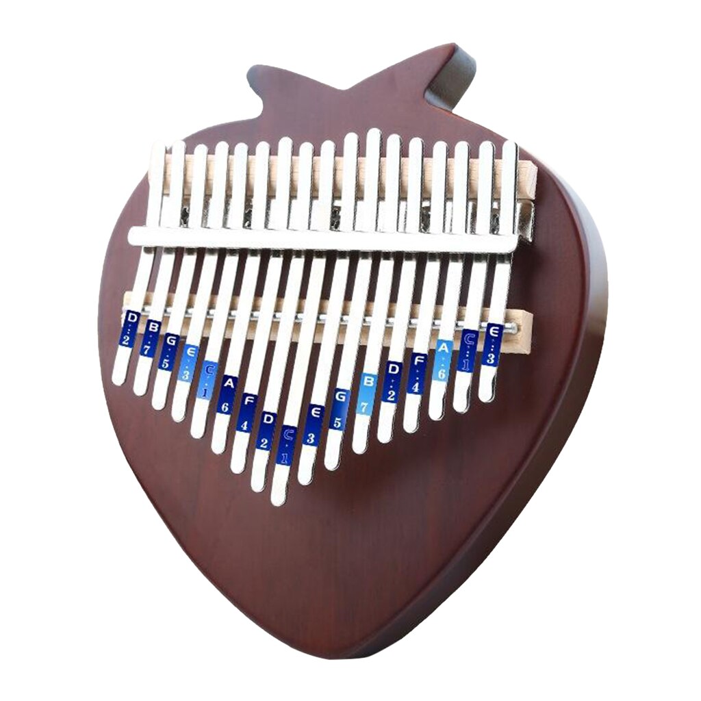 17 Toetsen Kalimba Vinger Musical Draagbare Duim Piano Mbira Instrument Duim Harp Piano Paddestoel Gecko Kalimba: Brown Strawberry