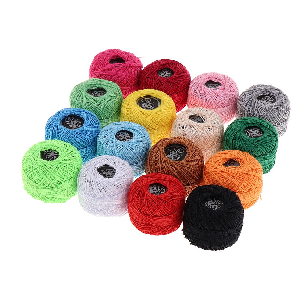 Hilos de coser de algodón, colores surtidos, para tejer a mano, todo uso, 16 unids/set por juego