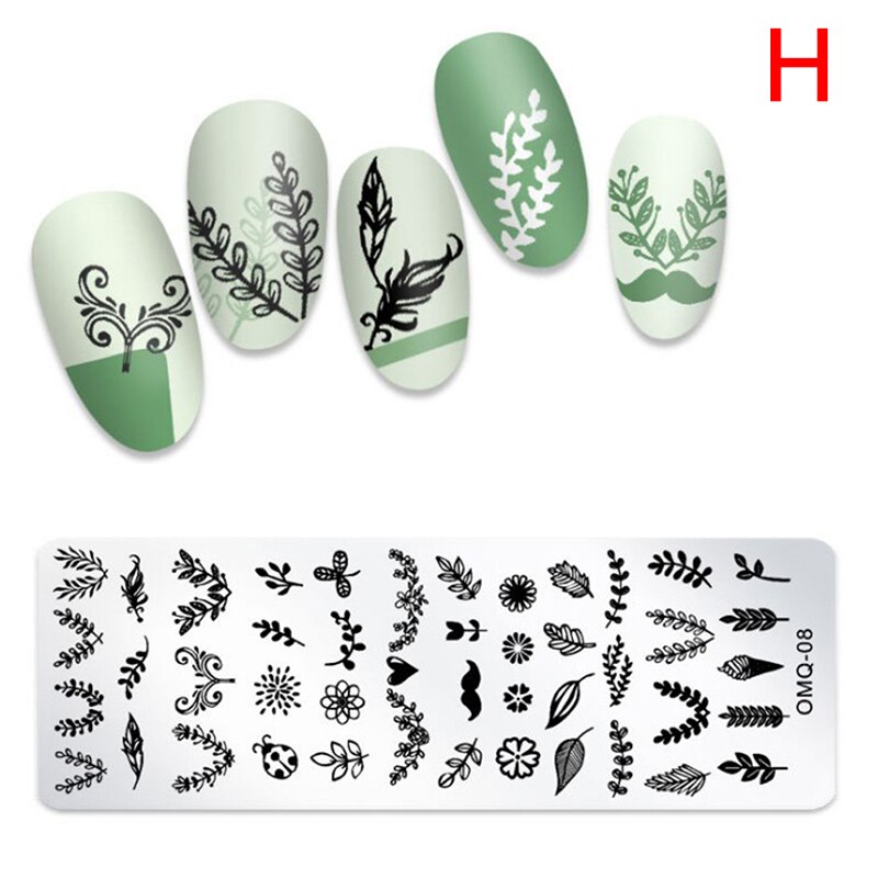 Noël ongles estampage plaques ligne photos ongle Art plaque ongles impression modèle: H