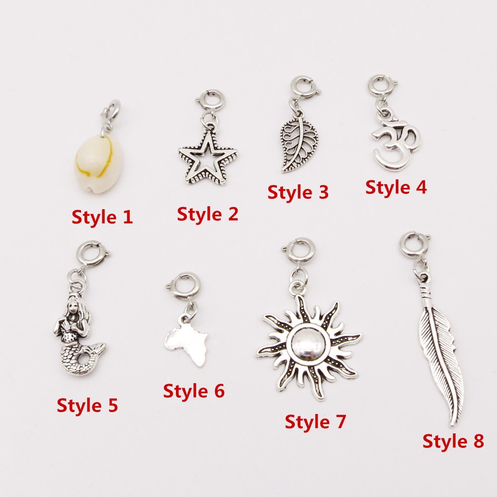 5 teile/paket verschiedenen 8 stile Charms haar braid furcht dreadlock perlen clips manschetten ringe Schmuck dreadlock Verschlüsse zubehör