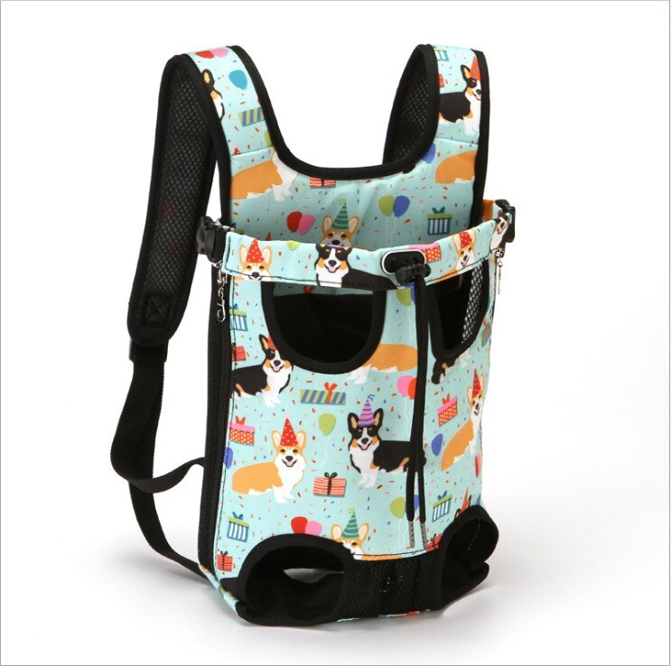 Rugzak huisdier draagtas reis draagbaar handvat voor op de borst voor hond kat huisdier canvas denim tas