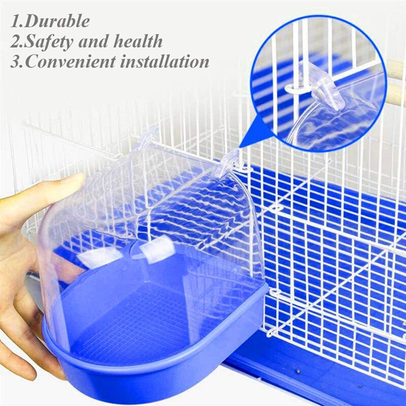 Parrot Bath Box Bird Bath Cage Bird Bath Covered for Small Birds Canary Budgies Parrot
