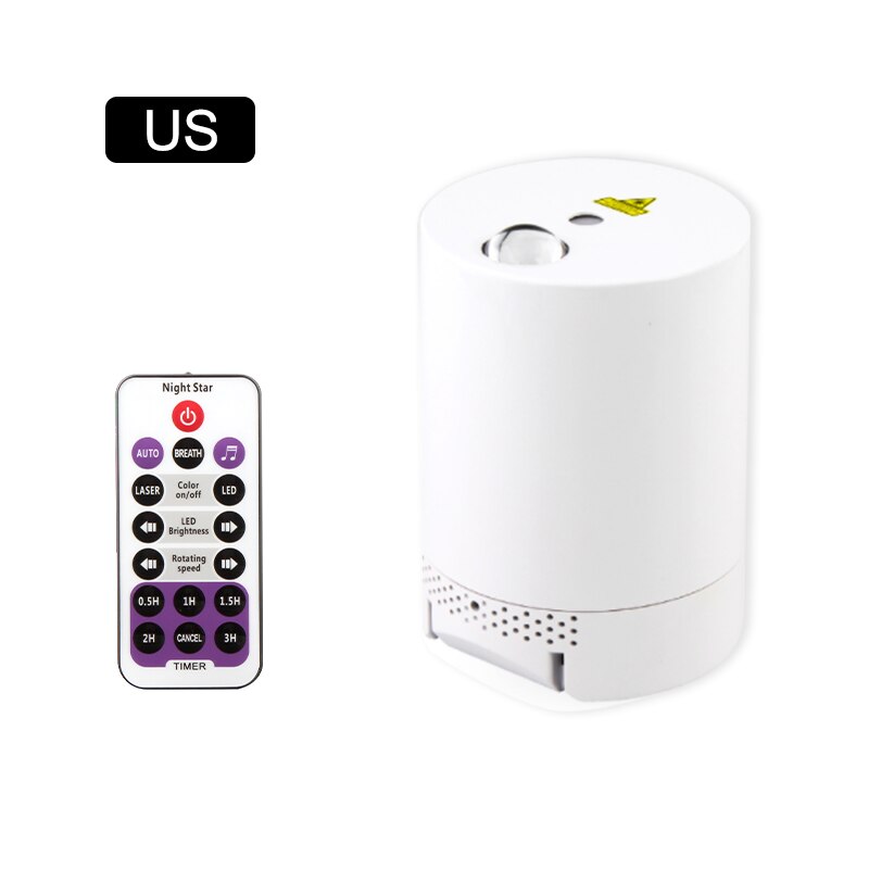 Usb Galaxy Star Night Lamp Led Sterrenhemel Projector Licht Met Oceaan Golf Remote Voice Control Muziekspeler: US