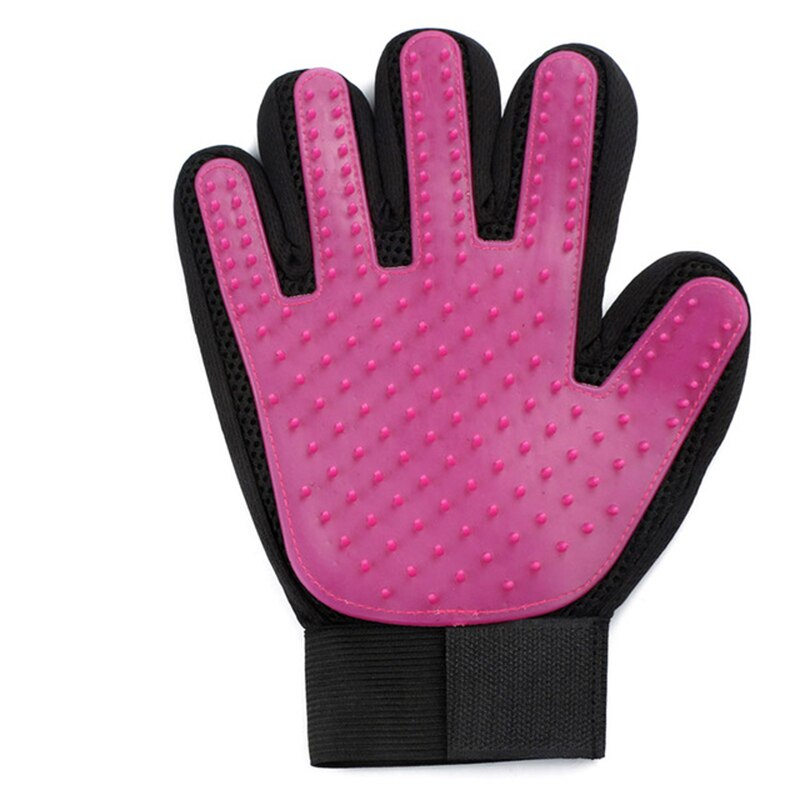 Gummi Handschuh für Kämmen Tiere Handschuh Silikon Haustier Katzen Haar Pinsel Kamm Reinigung Entfernung Haarbürste für Hunde CatsTake Schlecht Handschuh: Violett R