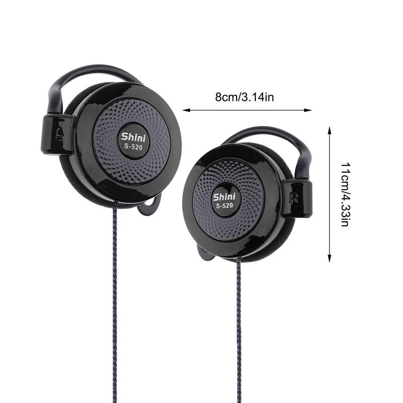 Voor Shini S-520 3.5mm Stereo Mp4 Oorhaak Game Sport Mobiele Telefoon Hoofdtelefoon Universele Oorhaak Hoofdtelefoon Draad Sport oortelefoon