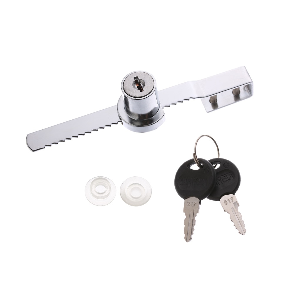 1 set Showcase Display Sliding Glass Door Lock For Display Cabinet + 2 Keys Locksmith Supplies Hardware Accessories