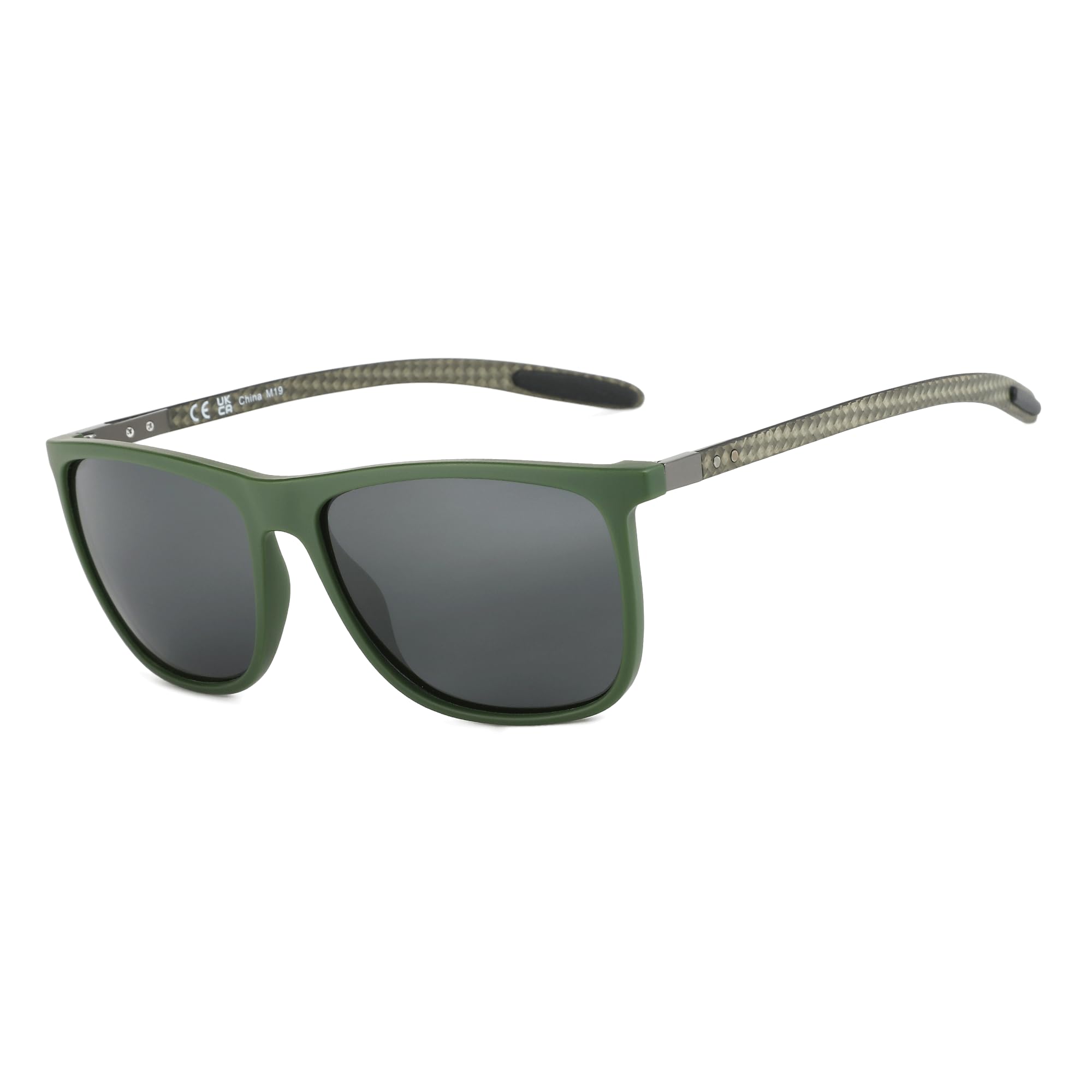 ZENOTTIC gafas de sol polarizadas cuadradas para hombres gafas de sol ultraligeras de fibra de carbono para conducir, pescar, deportes de Golf protección UV400: Rojo rosado