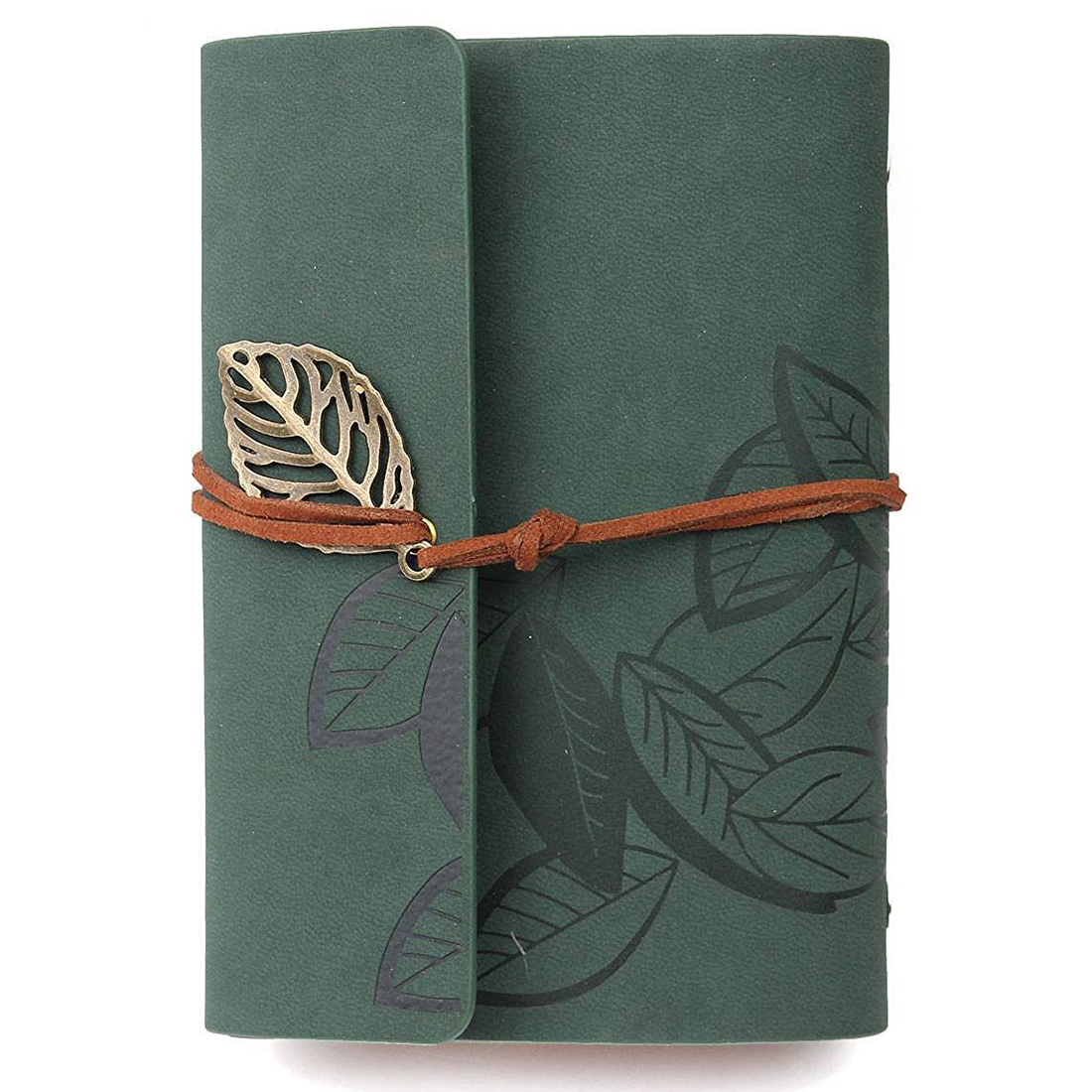 Diary notebook vintage style leather green