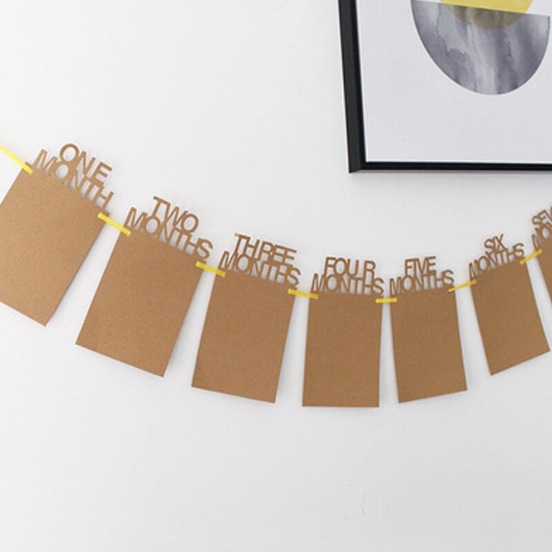 Happy Birthday Photo Frame Banner for Family First Party Decoration Kids Baby Boy Girl My 1st One Year Supplies 12 Month: 1