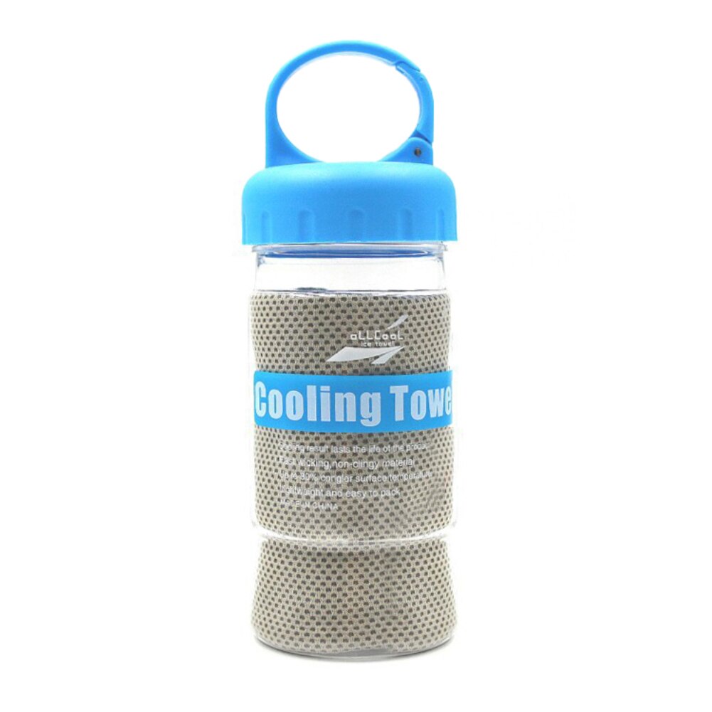Serviette refroidissante de Sport réutilisable, avec bouteille utilitaire de glace instantanée durable, soulagement de la chaleur: Light Grey