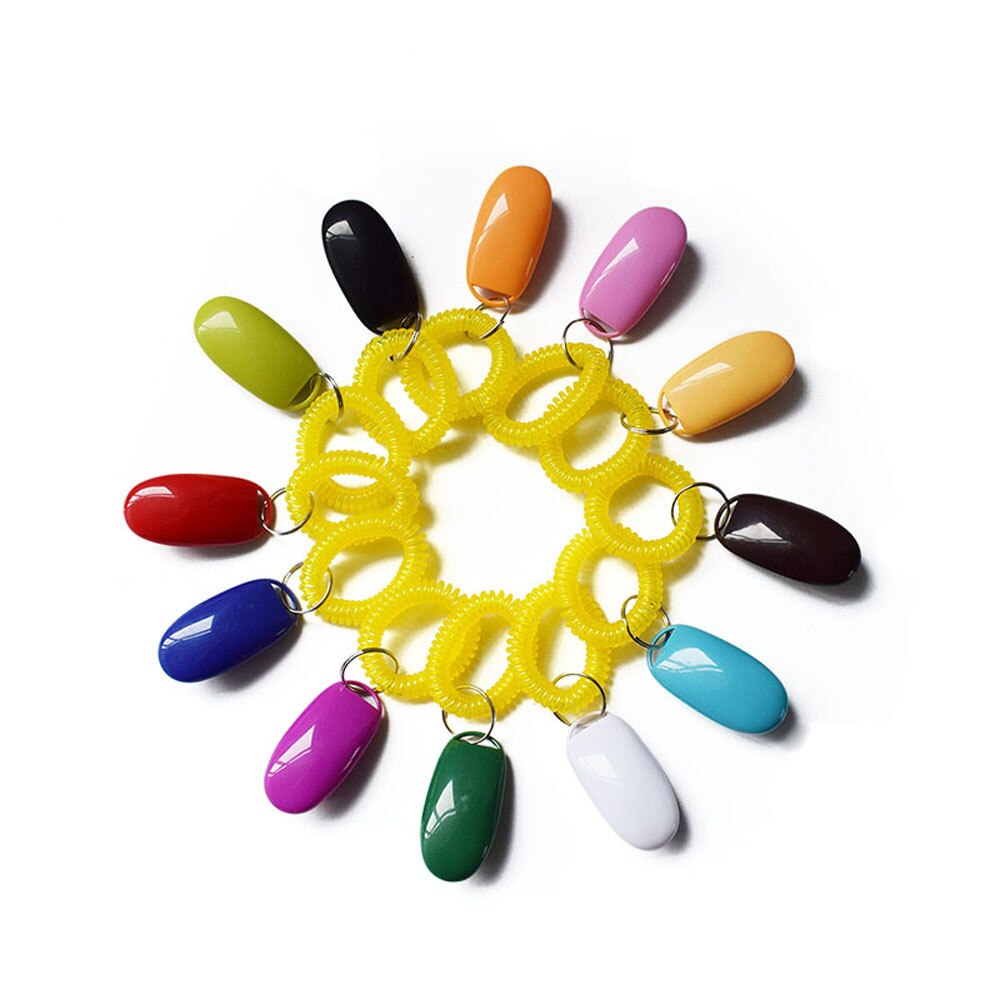 Portable Dog Button Clicker Sound Trainer Pet Training Tool Wrist Band Accessory