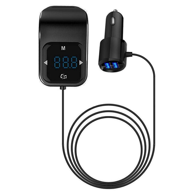 Bluetooth FM Transmitter- Wireless Radio Transmitter Adapter Car Kit, Universal Car Charger with Dual USB Port, Music Player Sup