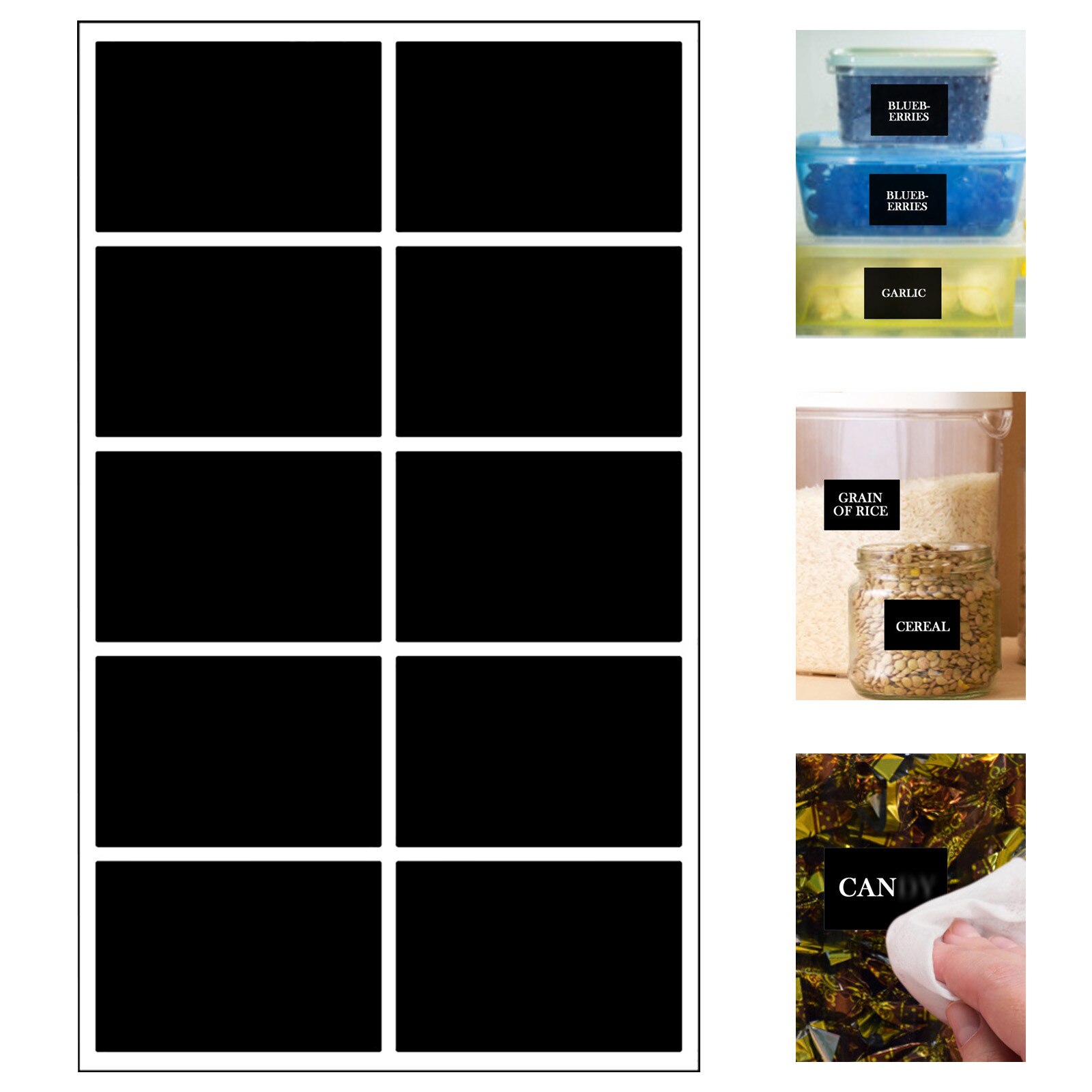 10/20 Pcs Uitwisbare Schoolbord Sticker Craft Keuken Potten Organizer Labels Schoolbord Schoolbord Sticker Schoolbord Plakt # T2P