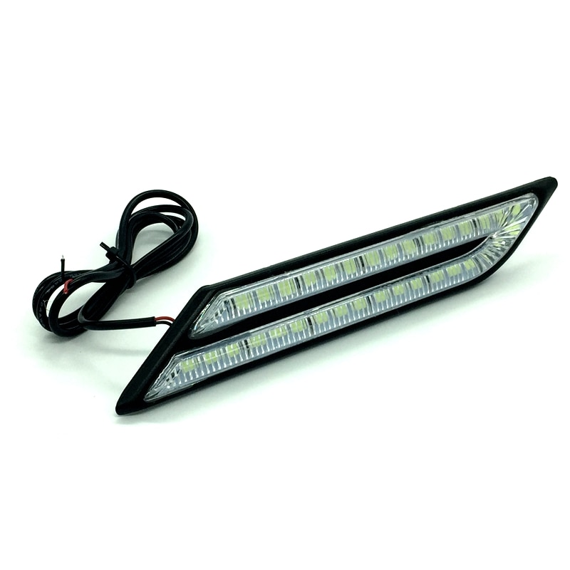 Tak Wai Lee 2X LED DRL Tagfahrlicht Auto Bremse Lenkung Lichtquelle Auto Styling Wasserdicht Weiß Kristall Blau Schild Licht