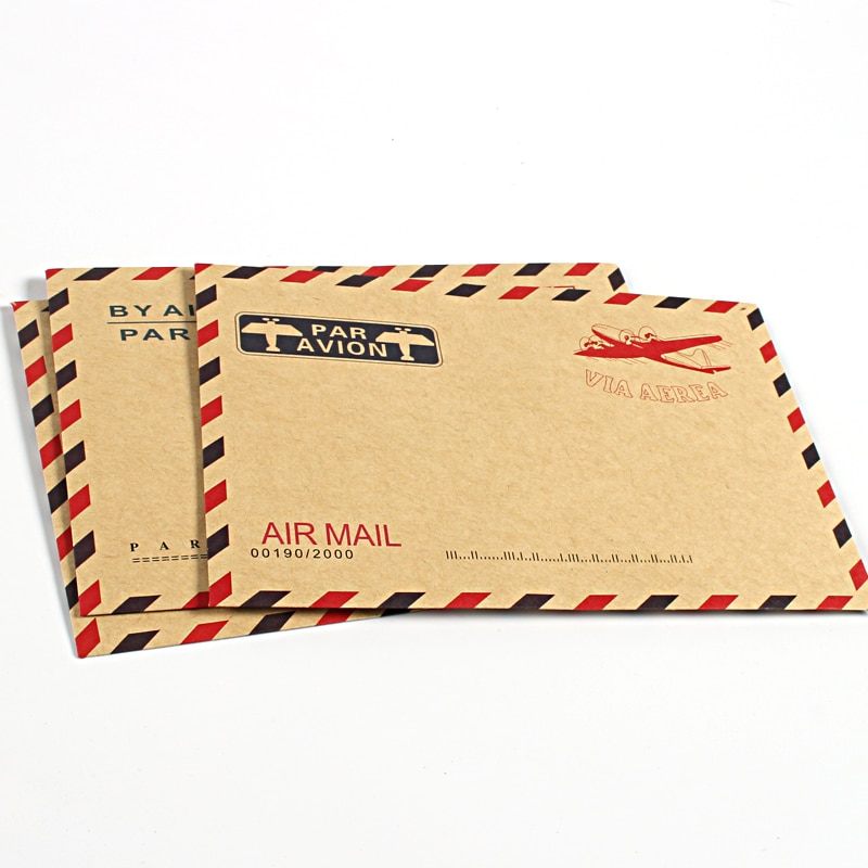 Enveloppes Vintage en papier Kraft, pour Invitations d&#39;affaires, carte postale, lettre, portefeuille pour , papeterie par courrier aérien, 10 pièces