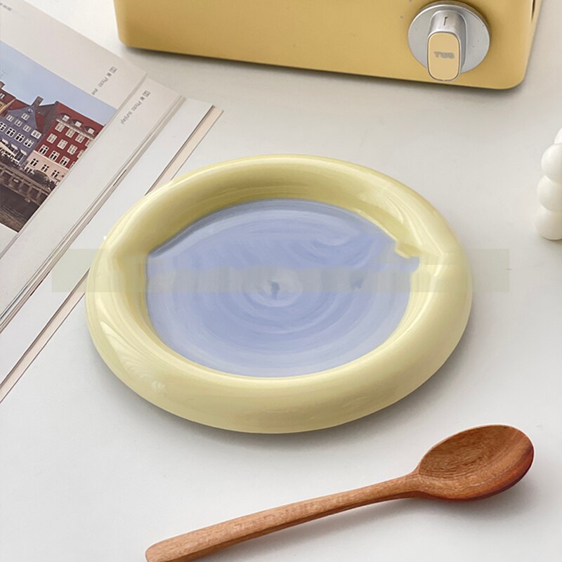 Krapfen Platte Nachtisch Platten eins Salat Platten Keramik Obst Tablett Heimat Dekorationen Geschirr Vajilla Platos Посуда Посуда