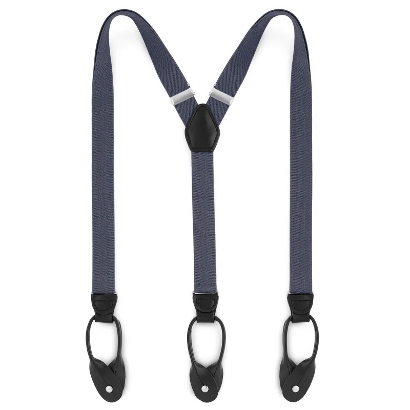 Slimmade 2.5cm kalsonger knappklämmor hängslen casual remmar y-rygg form herrbyxor suspensorio: Denim blå