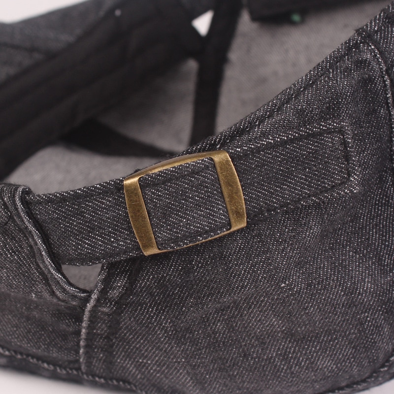 Boina vaquera para hombre y mujer, gorro de tela lavada, gorra plana con visera para conducir,