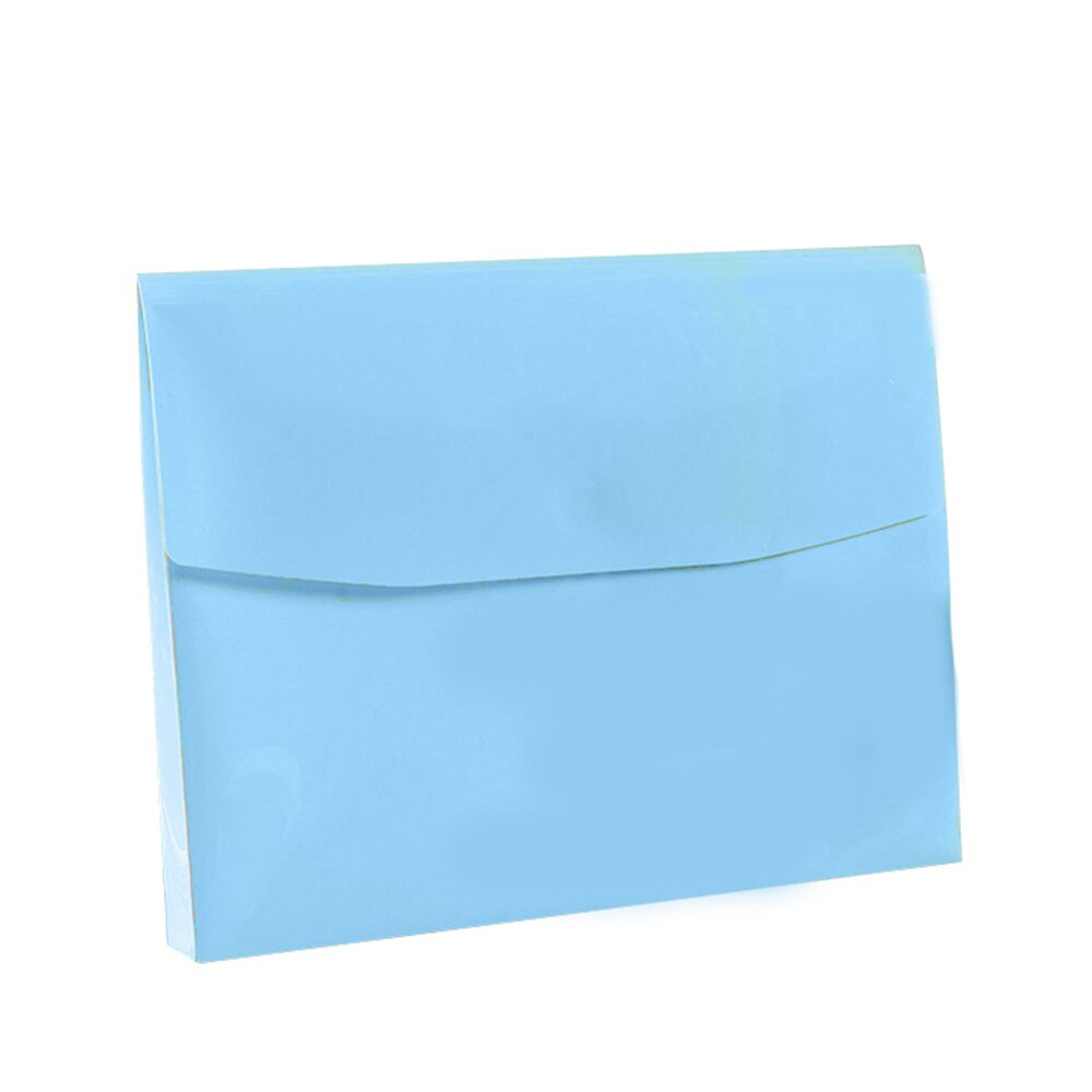 Envelope Folder Hook Loop Closure Document Envelopes A4 Size For Office School PVC Waterproof: Sky Blue