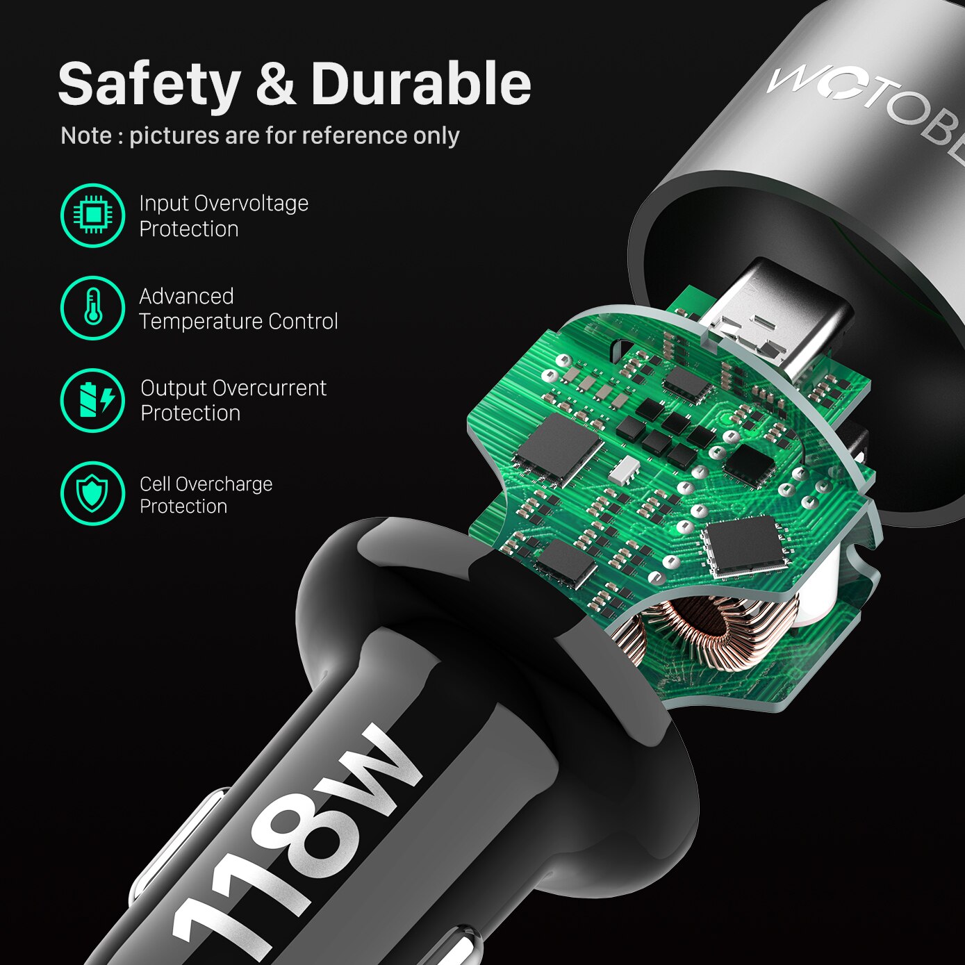PD 100W USB Car Charger QC5.0 QC3.0 Type C Fast Charging for MacBook Lenovo Dell Xiaomi laptop iphone 13/12 Samsung S21/20 Pixel