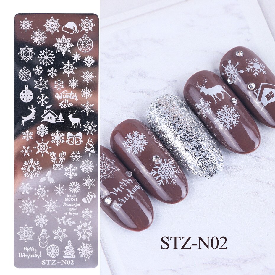1pcs Nail Stamping Plates Flower Leaf Geometry snowflake Animals Image Stamp Templates Dreamcatch Manicure Print Stencil Tools