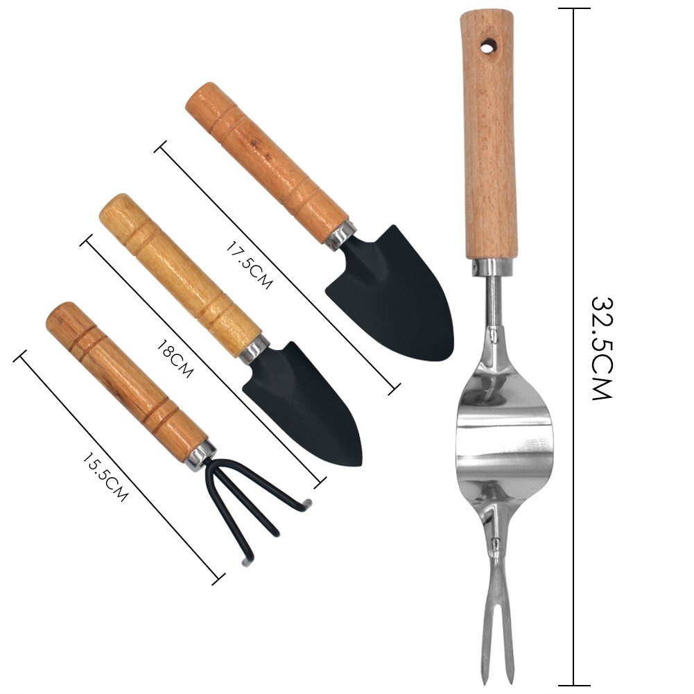4pcs Shovel Rake Spade Mini Garden Tools for Cultivator Weeder Transplant Tools Balcony Potted Plant Flower Spade Shovel Rake